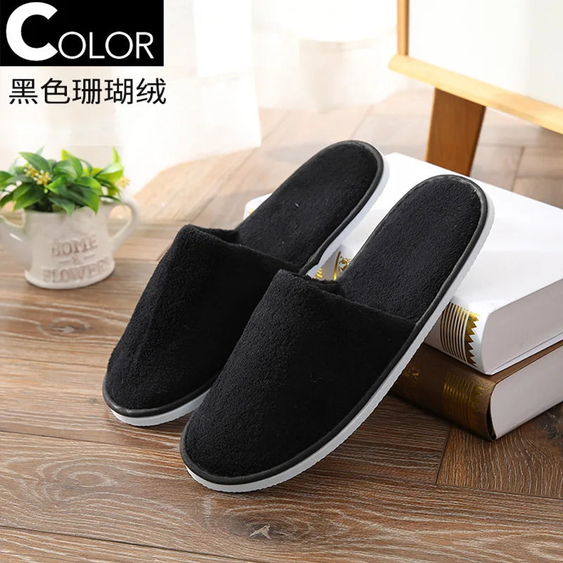 5Pairs/Lot Men Women Disposable Hotel Guest Slippers Cotton Slides Home Travel SPA Slipper Hospitality Cheap Indoor Slip-on