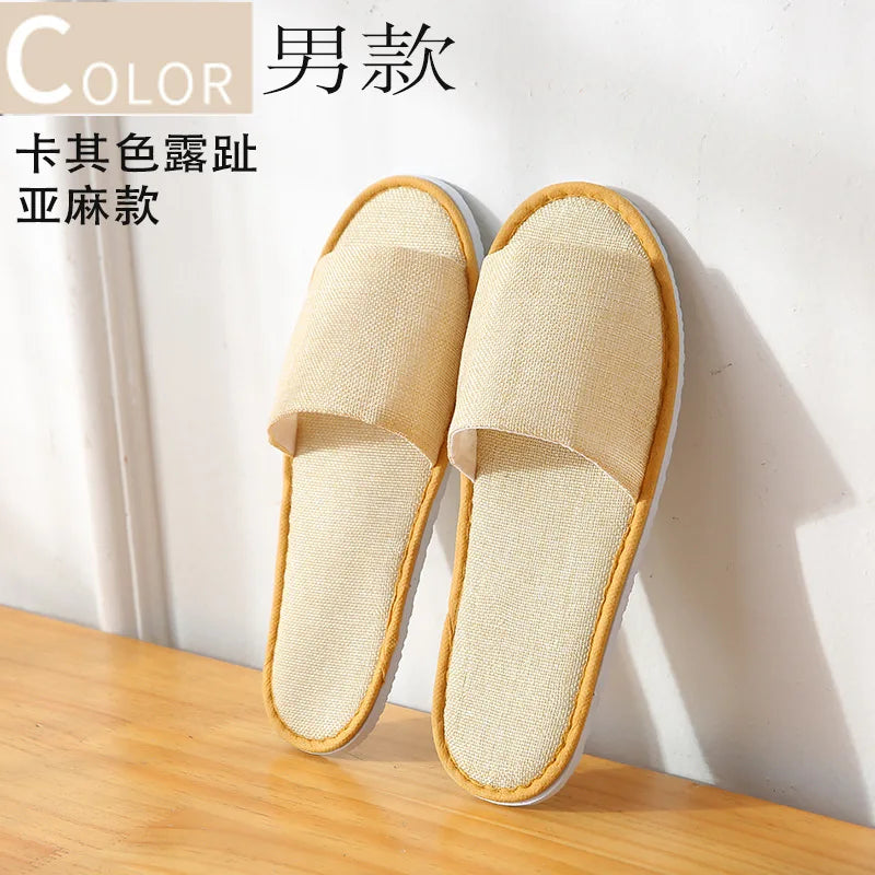 5Pairs/Lot Men Women Disposable Hotel Guest Slippers Cotton Slides Home Travel SPA Slipper Hospitality Cheap Indoor Slip-on