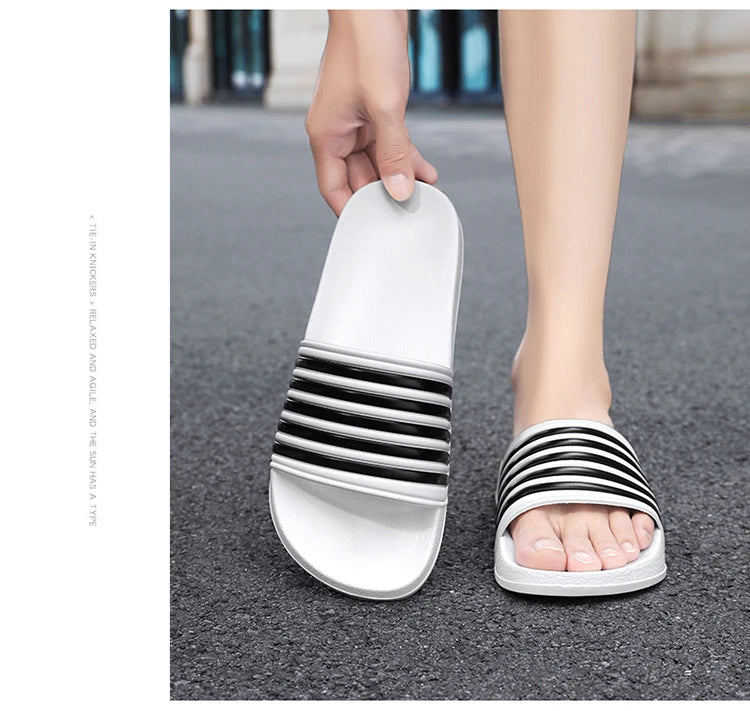 Men's Slides Sandals EVA Foam Comfortable Non-Slip Women's Massage Slippers for Beach Pool House Indoor Outdoor Shower