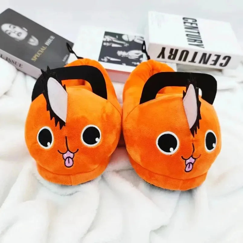 Chainsaw Home Slipper Womens Winter Warm Fuzzy Furry cartoon Plush Grip Sole Indoor Female Fluffy funny cute House Shoes Ladies