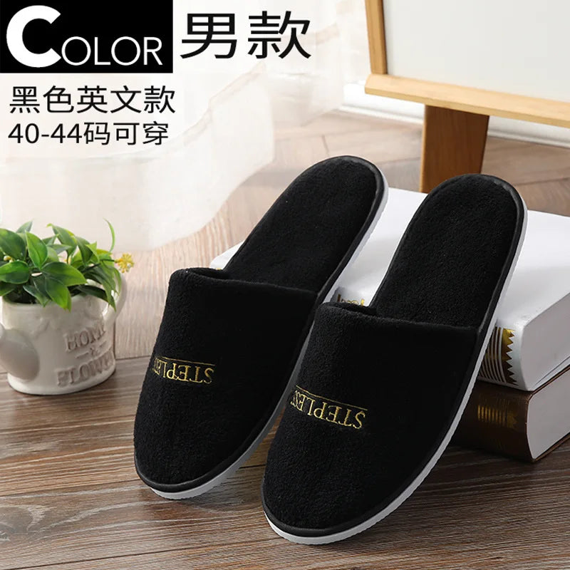 5Pairs/Lot Men Women Disposable Hotel Guest Slippers Cotton Slides Home Travel SPA Slipper Hospitality Cheap Indoor Slip-on